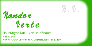 nandor verle business card