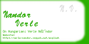 nandor verle business card